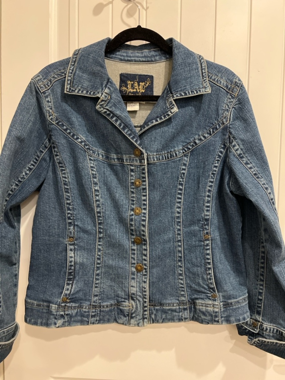 Live a Little (LAL) Classic Blue Stretch Denim Petite Jacket - PXL - Picture 6 of 10